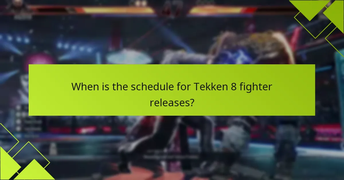 When is the schedule for Tekken 8 fighter releases?
